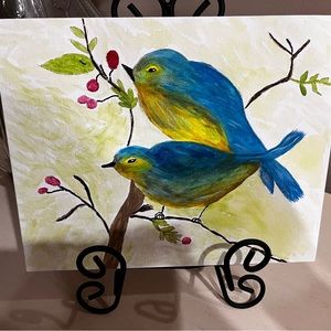 Birds on Branch Original Acrylic on Canvas
